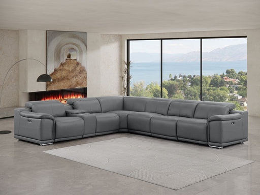 2679 - 7-Piece L-Shaped Power Reclining Sectional In Genuine Leather (3 Recliners) - R&R Furniture Gallery (Fountain Valley, CA)