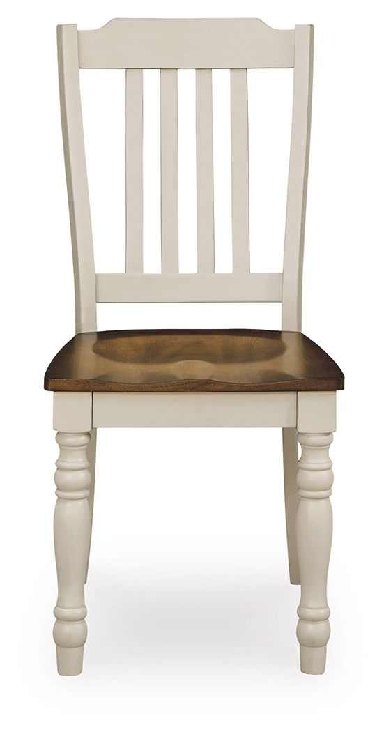 Wirloni - Dining Room Side Chair (Set of 2) - Antique White / Brown - R&R Furniture Gallery (Fountain Valley, CA)