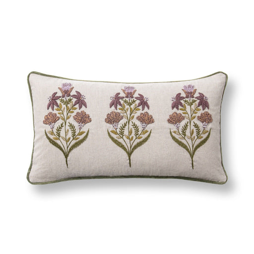 TD Belcourt 14" x 26" Pillow - Floral Multi / Olive Green - R&R Furniture Gallery (Fountain Valley, CA)