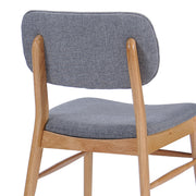 Set of two Noble House Voyager upholstered accent chairs with splayed legs and wood frames, showcasing stylish and comfortable seating.