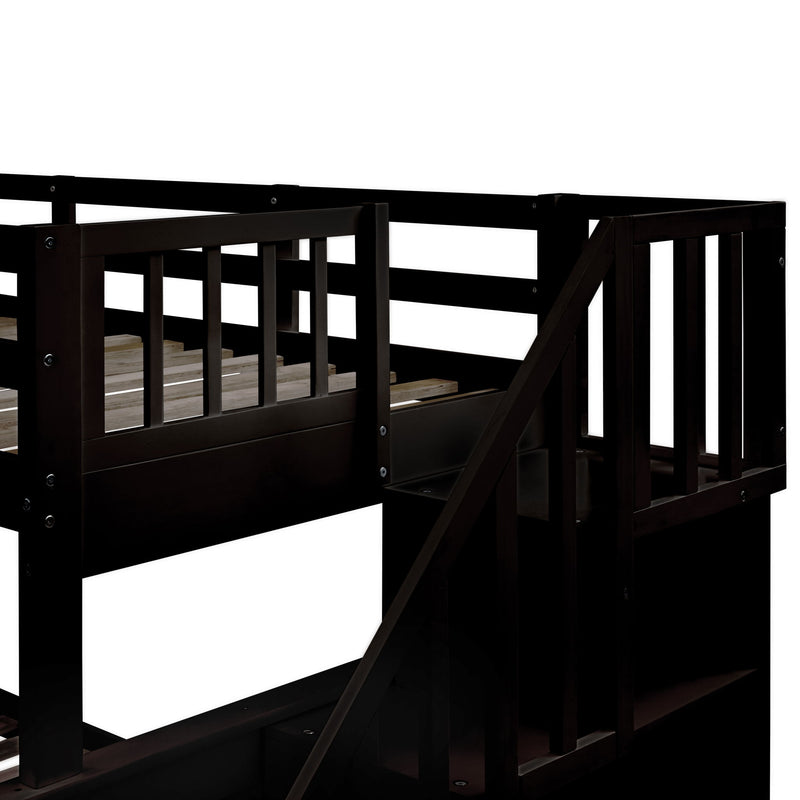 Bunk Bed With Twin Size Trundle, Storage And Guard Rail For Bedroom - R&R Furniture Gallery (Fountain Valley, CA)