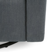 Noble House Landau contemporary fabric upholstered swivel recliner chair with cushioned seat and backrest, in a modern design.
