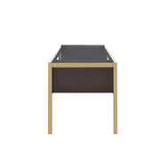 Yumia - Writing Desk - Gold & Walnut - R&R Furniture Gallery (Fountain Valley, CA)