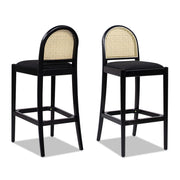 Panama - Curved Back Cane Bar Stool (Set of 2) - R&R Furniture Gallery (Fountain Valley, CA)
