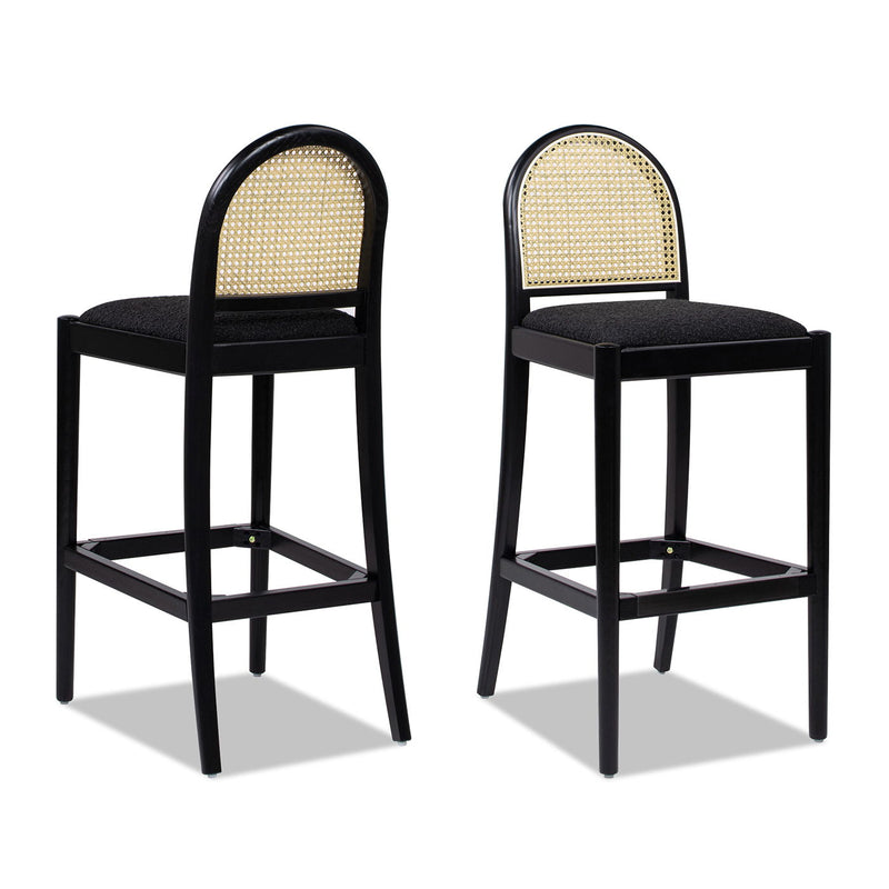 Panama - Curved Back Cane Bar Stool (Set of 2) - R&R Furniture Gallery (Fountain Valley, CA)