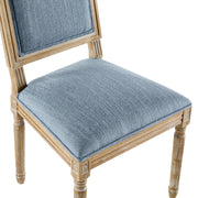 French Country Style Dining Chair With Upholstered Seating And Fluted Legs - R&R Furniture Gallery (Fountain Valley, CA)