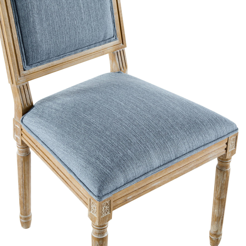 French Country Style Dining Chair With Upholstered Seating And Fluted Legs - R&R Furniture Gallery (Fountain Valley, CA)