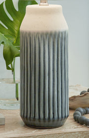 Afener - Ceramic Table Lamp (Set of 2) - Blue / Beige - R&R Furniture Gallery (Fountain Valley, CA)