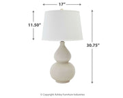 Saffi - Ceramic Table Lamp  - Cream - R&R Furniture Gallery (Fountain Valley, CA)