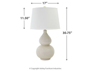 Saffi - Ceramic Table Lamp  - Cream - R&R Furniture Gallery (Fountain Valley, CA)