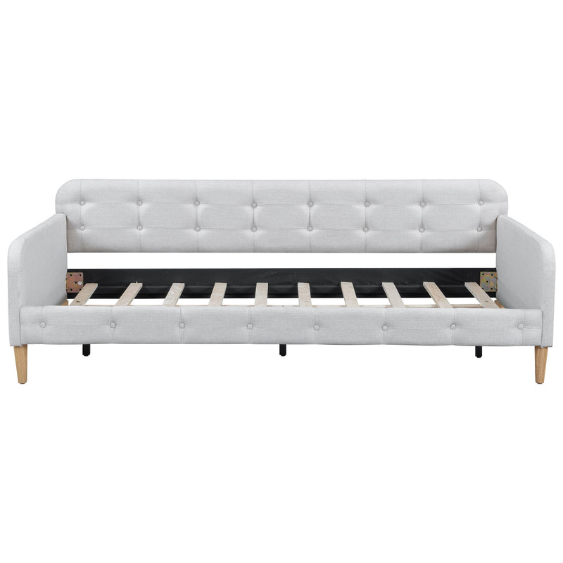 Modern Dreamland upholstered daybed with plush fabric, clean lines, and a contemporary design perfect for living rooms or guest spaces.