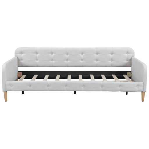 Modern Dreamland upholstered daybed with plush fabric, clean lines, and a contemporary design perfect for living rooms or guest spaces.
