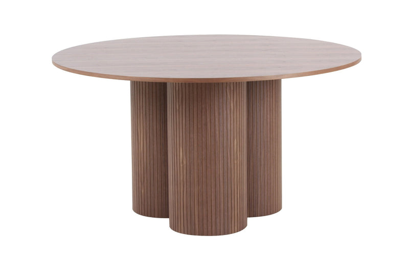 Depew - Mid-Century Modern Walnut Round Dining Table — view 4