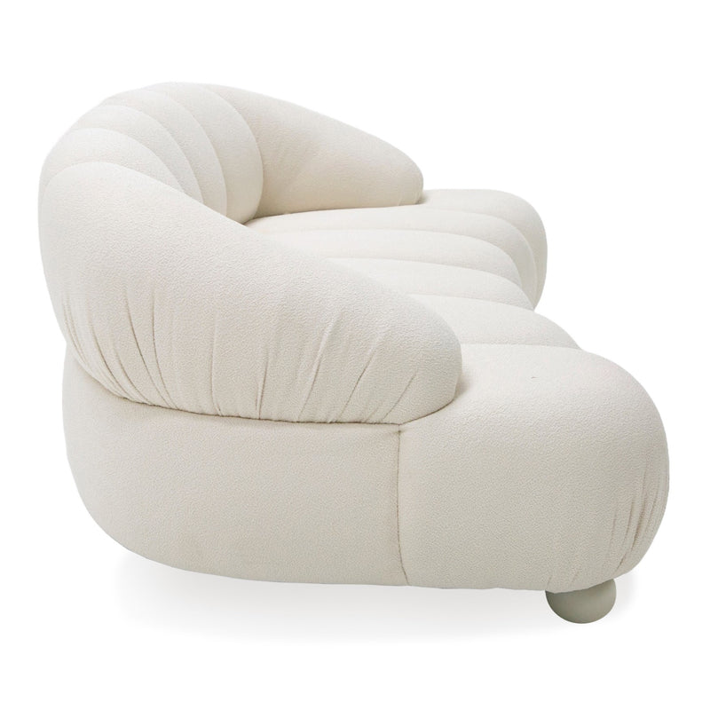 Duran - Contemporary White Fabric Loveseat Sofa — view 3