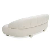 Duran - Contemporary White Fabric Loveseat Sofa — view 4
