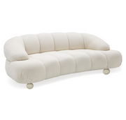 Duran - Contemporary White Fabric Loveseat Sofa — view 2
