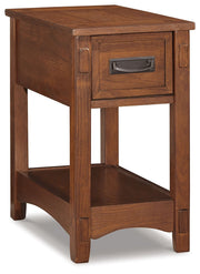 Breegin - Chair Side End Table - 1 Drawer - Brown - R&R Furniture Gallery (Fountain Valley, CA)