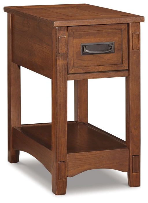 Breegin - Chair Side End Table - 1 Drawer - Brown - R&R Furniture Gallery (Fountain Valley, CA)