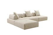 Mondo - Modern Modular Beige Fabric Armless Seat — view 2