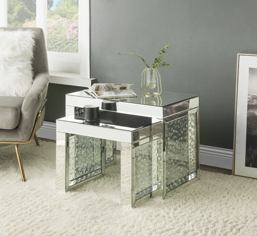 Nysa - 20" Accent Table - Mirrored & Faux Crystals Inlay - R&R Furniture Gallery (Fountain Valley, CA)