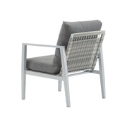 Modern Noble House lounge arm chair with rope accents and plush cushions, showcasing a contemporary design and comfortable seating.
