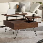 Hunter - Square Lift Top Coffee Table - Walnut - R&R Furniture Gallery (Fountain Valley, CA)