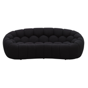 Yolonda - Modern Curved Black Fabric Loveseat — view 5