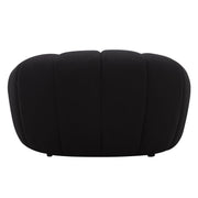 Yolonda - Modern Curved Black Fabric Chair — view 3