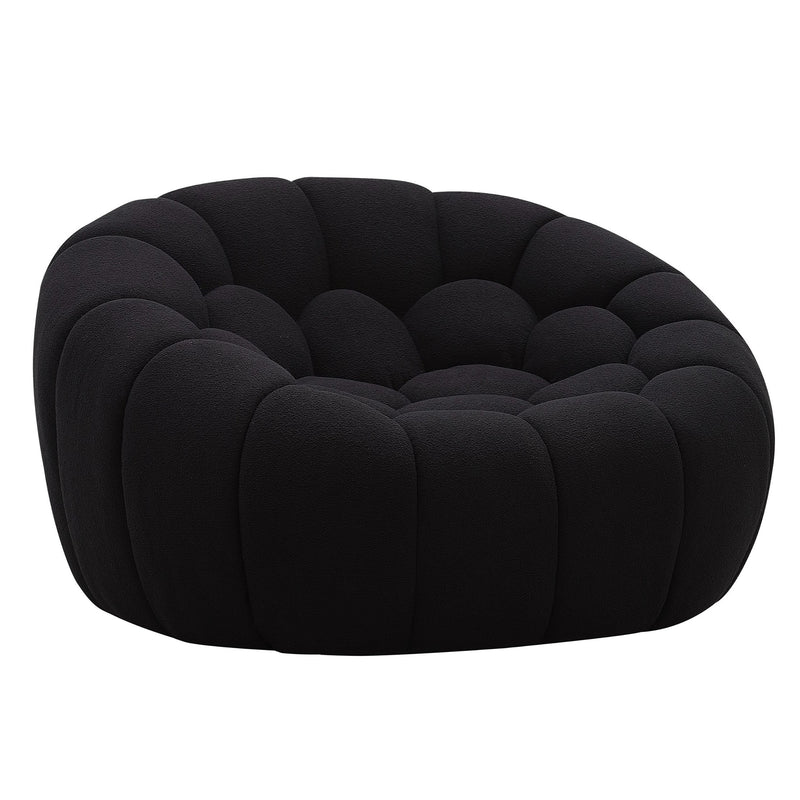 Yolonda - Modern Curved Black Fabric Chair