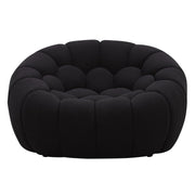 Yolonda - Modern Curved Black Fabric Chair — view 2