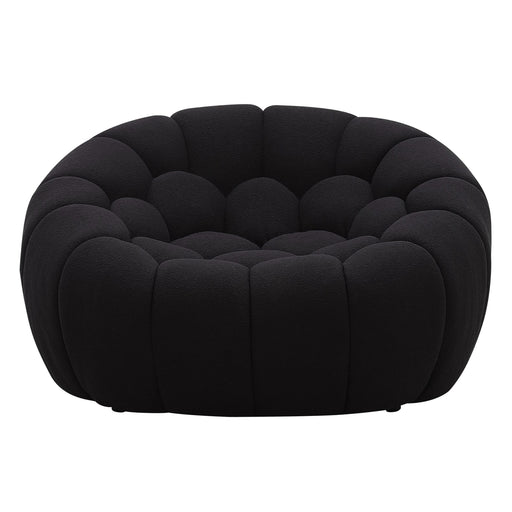 Yolonda - Modern Curved Black Fabric Chair — view 2