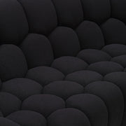 Yolonda - Modern Curved Black Fabric Chair — view 4