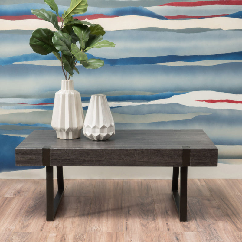 Abitha - Coffee Table With Industrial Powder Coated Metal Legs - R&R Furniture Gallery (Fountain Valley, CA)