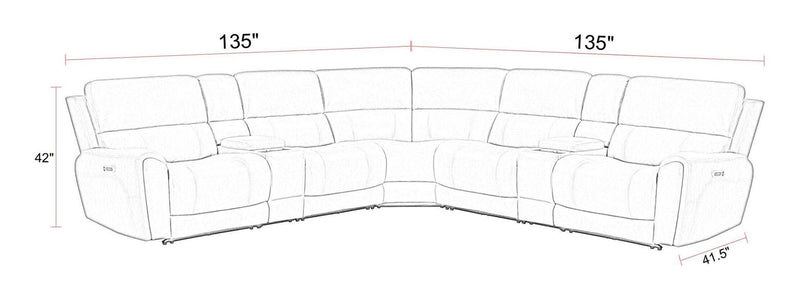 Hancock - Zero Gravity Power Reclining Sectional With Power Adjustable Headrests - R&R Furniture Gallery (Fountain Valley, CA)