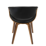 Lumi Source Symphony mid-century modern dining side chair with wooden legs and upholstered seat and back in a sleek contemporary design.