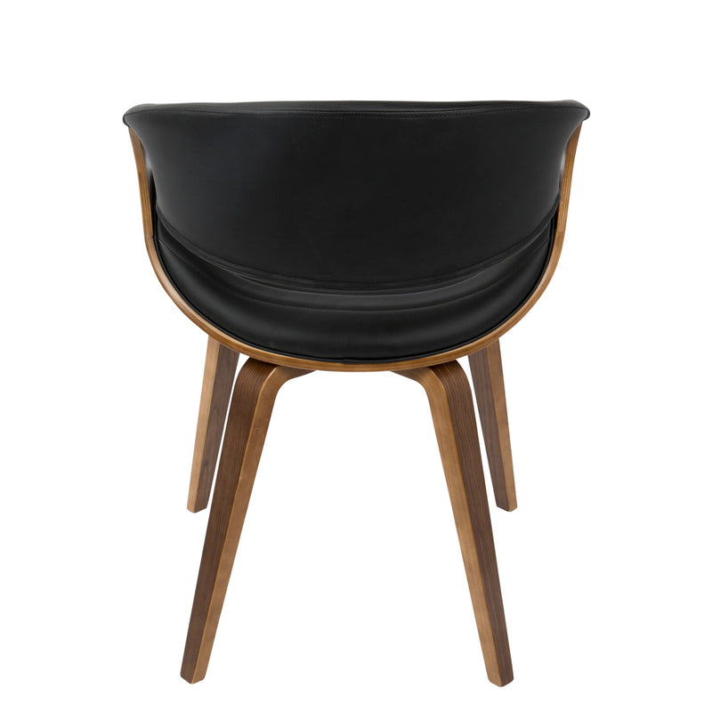 Lumi Source Symphony mid-century modern dining side chair with wooden legs and upholstered seat and back in a sleek contemporary design.