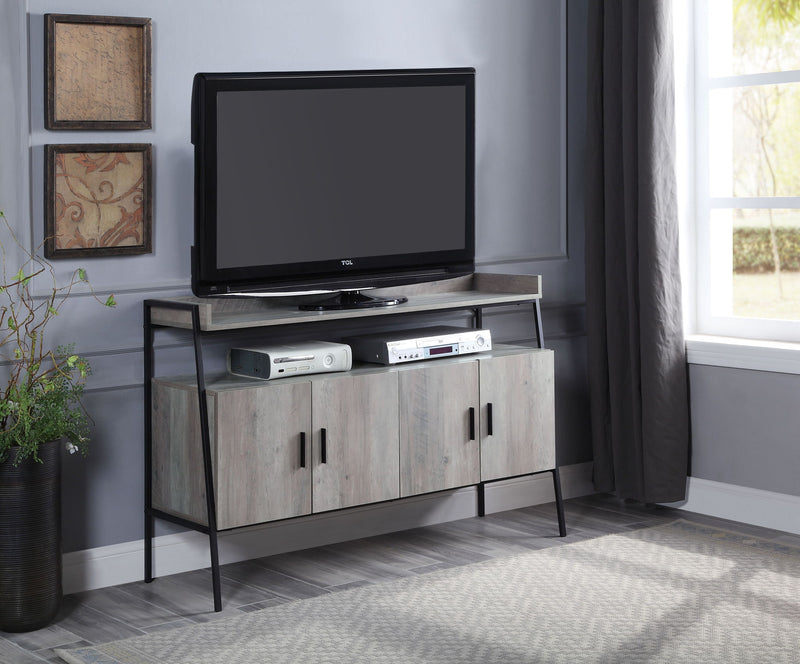 Samiya - TV Stand - Gray Oak & Black - R&R Furniture Gallery (Fountain Valley, CA)
