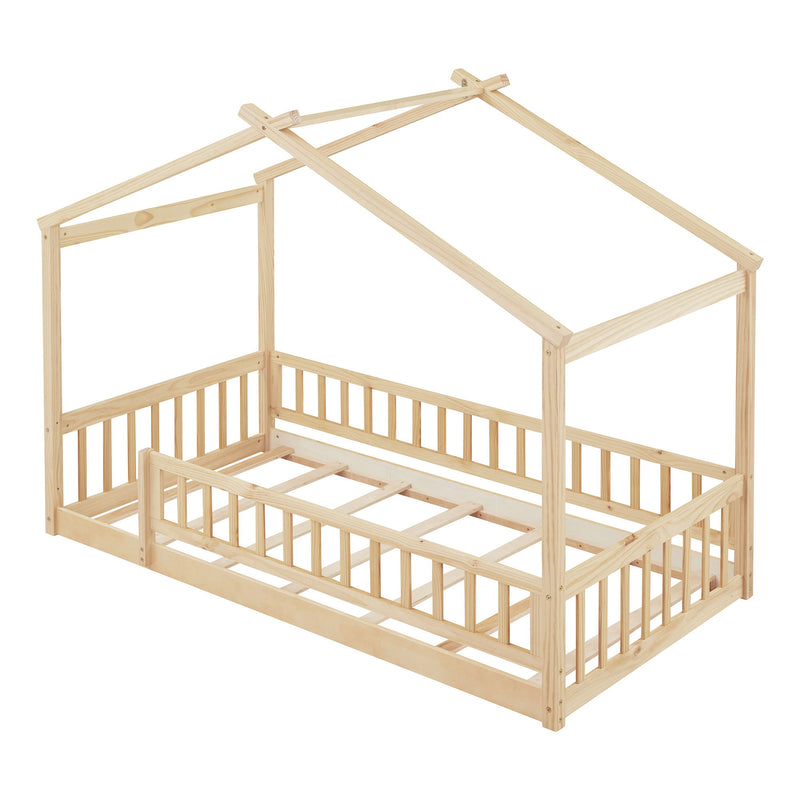 Bed House Bed Frame With Fence - R&R Furniture Gallery (Fountain Valley, CA)