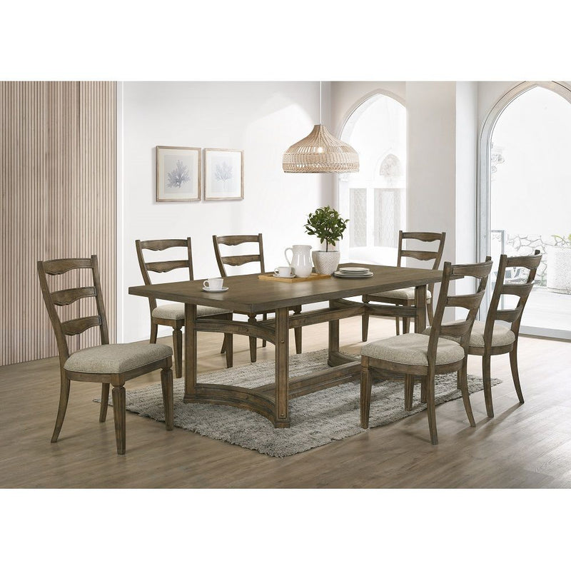 Parfield - Side Chair (Set of 2) - Fabric & Weathered Oak - R&R Furniture Gallery (Fountain Valley, CA)