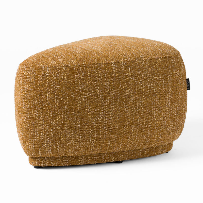 Kinsey - Modern Mustard Small River Rock Ottoman — view 3