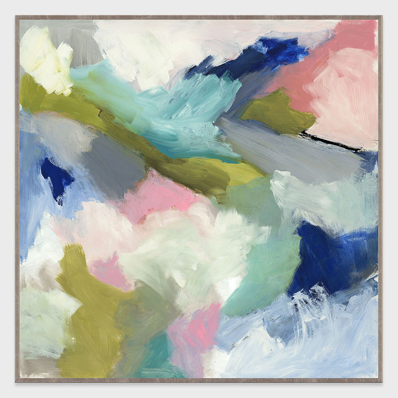 Blithe - 48" x 48" Painting Art by Buddy Whitlock - Blue / Pink - R&R Furniture Gallery (Fountain Valley, CA)