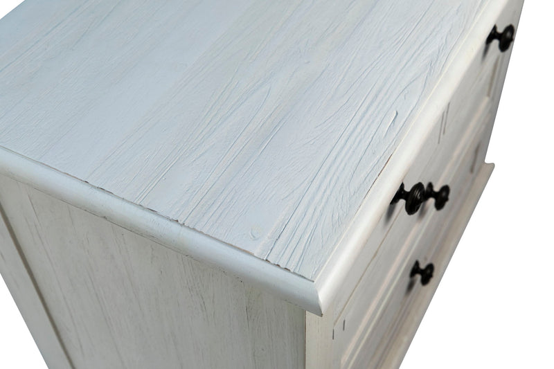 Lugano - Nightstand With 3 Drawers - Whitewash