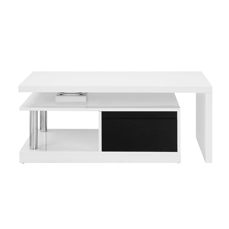 Buck II - Coffee Table With Swivel Top - White & Black High Gloss - R&R Furniture Gallery (Fountain Valley, CA)