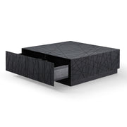Kenda - Modern Black Oak Square Coffee Table With Storage — view 3