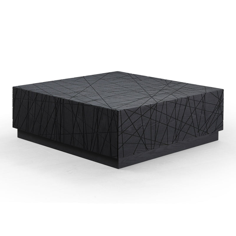 Kenda - Modern Black Oak Square Coffee Table With Storage — view 2