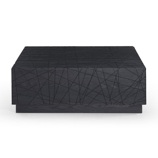 Kenda - Modern Black Oak Square Coffee Table With Storage