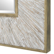 Gold square accent mirror by Uttermost, featuring a sleek modern design and a polished gold frame.