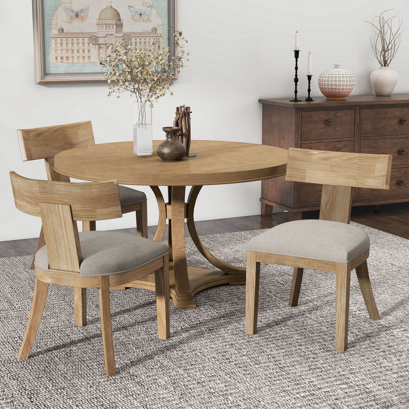 Contemporary Fabric Upholstered Side Dining Chairs Set With Curved Back - R&R Furniture Gallery (Fountain Valley, CA)