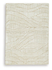 Signature Design by Ashley Jaseena area rug with intricate pattern, soft texture, and neutral colors, ideal for living room or bedroom.