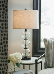 Airbal - Glass Table Lamp (Set of 2) - Clear / Black - R&R Furniture Gallery (Fountain Valley, CA)